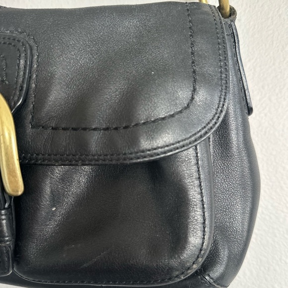 VTG Coach Y2K Soho Legacy Black Leather Brass Buckle Shoulder Bag Flap Purse Box - Picture 7 of 16